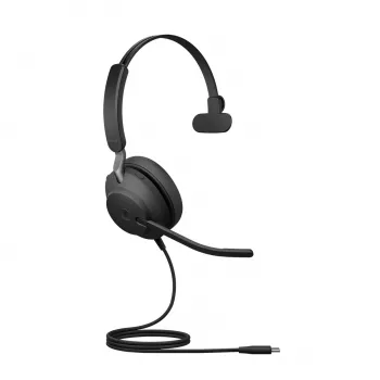 Jabra Evolve2 40 USB-C, MS Teams Mono, káblový, kancelária/call centrum, 20 - 20000 Hz, 113 g, headset, čierny