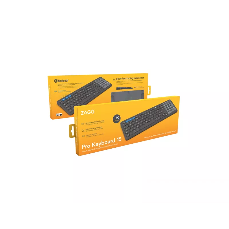 ZAGG Pro 15 klávesnica univerzálna Bluetooth QWERTY UK angličtina čierna