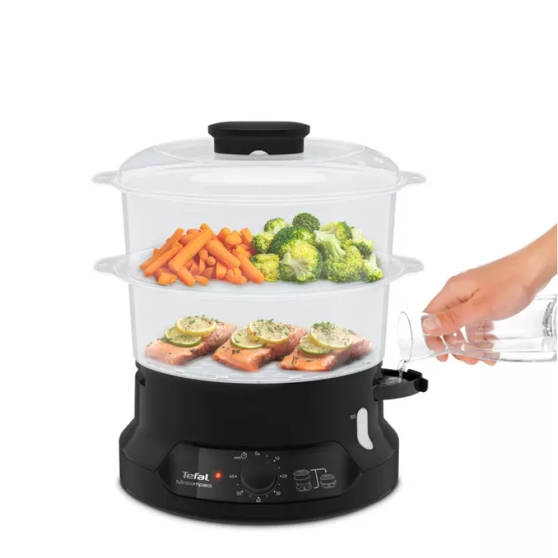 Tefal Minicompact VC139810 parný hrniec 2 košíky voľne stojaci 800 W čierna