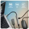 USB hub AXAGON HUE-STA — 4-portový hliníkový pás, 1× USB-A 5 Gbit/s + 2× USB-A & 1× USB-C 480 Mbit/s, USB-A host, sivý