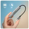 USB hub AXAGON HUE-STA — 4-portový hliníkový pás, 1× USB-A 5 Gbit/s + 2× USB-A & 1× USB-C 480 Mbit/s, USB-A host, sivý
