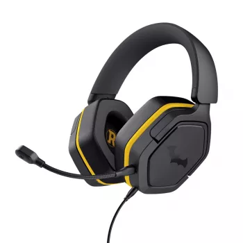 Drôtový herný headset TRUST 25784 s hlavovým mostom, 20–20 000 Hz, 1,2 m kábel, čierny/žltý