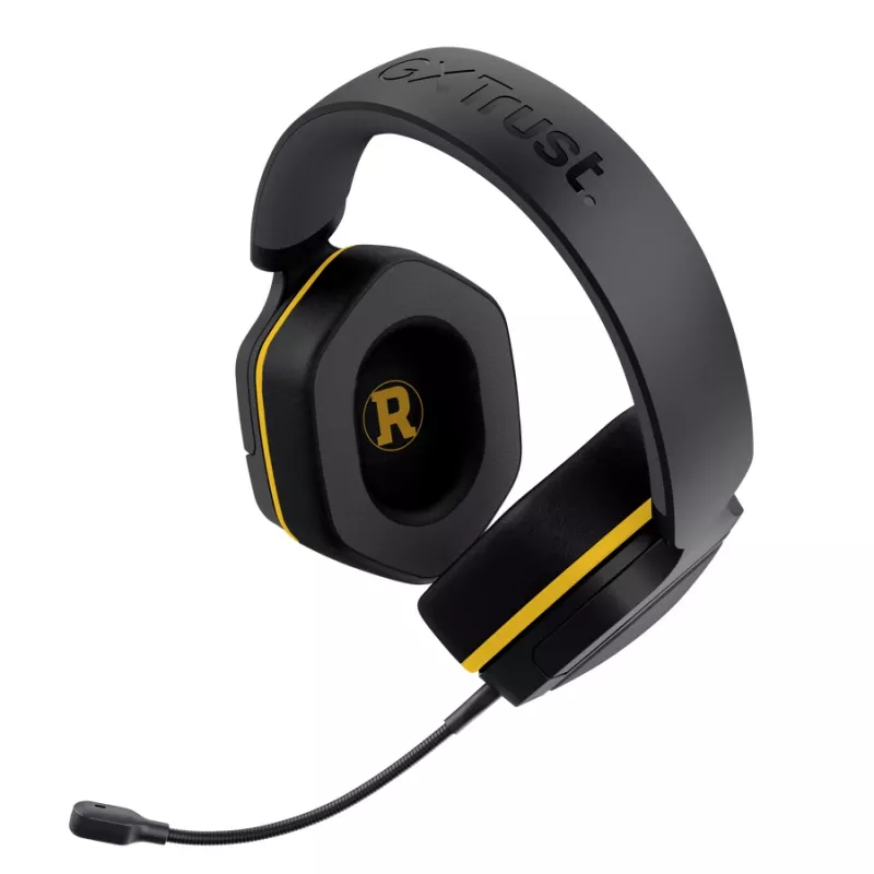 Drôtový herný headset TRUST 25784 s hlavovým mostom, 20–20 000 Hz, 1,2 m kábel, čierny/žltý
