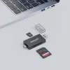 Manhattan USB-A / USB-C kombinovaná multi čítačka/zapisovačka kariet, 5 Gbit/s (USB 3.2 Gen1 alias USB 3.0), konektor samec na microSD a SD/MMC sloty, mini formát, SuperSpeed USB, Windows alebo Mac, čierna/transparentná, trojročná záruka
