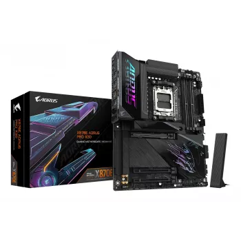 GIGABYTE X870E AORUS PRO X3D ATX základná doska – AMD Socket AM5, 18+2+2 VRM, DDR5 až do 9000 MHz (OC), 2×PCIe5 + 2×PCIe4, Wi‑Fi 7, 5GbE, USB4