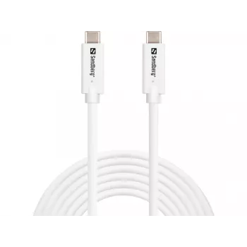 Sandberg USB-C na USB-C USB 3.2 Gen2 100W, 3m, 3 m, USB C, USB C, USB 3.2 Gen 2 (3.1 Gen 2), 10 Gbit/s, biely