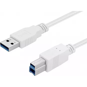 Sandberg USB 3.0 A-B kábel 1,8 m, 1,8 m, USB A, USB B, USB 3.2 Gen 1 (3.1 Gen 1), 5 Gbit/s, biely