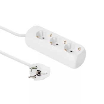 Microconnect GRU0033W predlžovací napájací kábel 3 m 3 AC zásuvky interiér biely