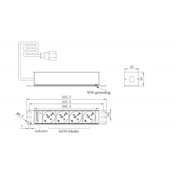 Rack PDU Lanview LVR-2MSCH-SCH-C13-4 – Lanview jednotka rozvodu napájania model LVR-2MSCH-SCH-C13-4