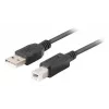 USB 2.0 kábel LANBERG CA-USBA-15CU-0030-BK, USB A na USB B, 3 m, čierny