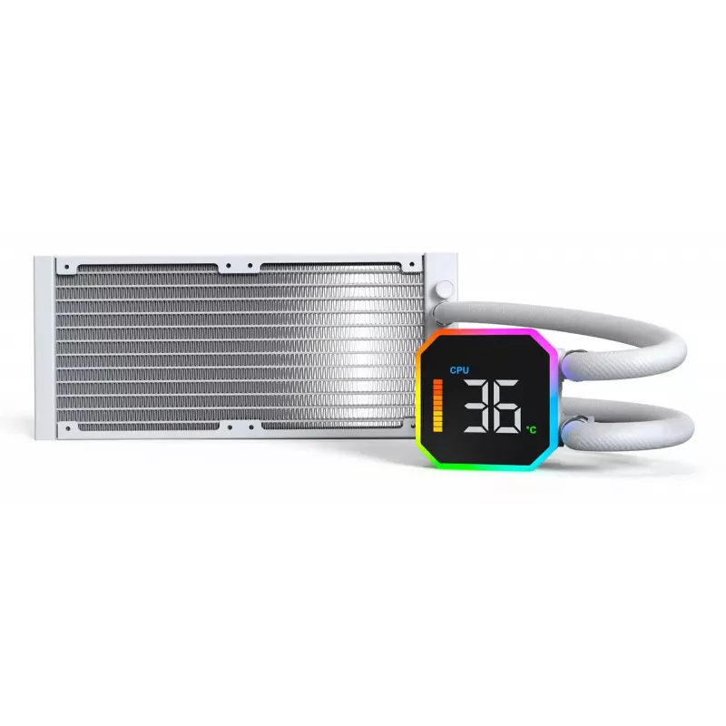 Montech HyperFlow Digital 240 procesorový All-in-One kvapalinový chladič 12 cm biely 1 ks