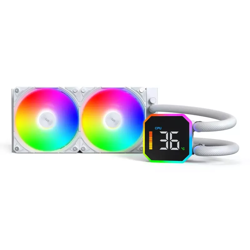 Montech HyperFlow Digital 240 procesorový All-in-One kvapalinový chladič 12 cm biely 1 ks