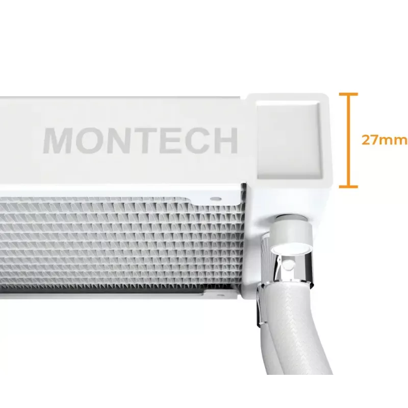 Montech HyperFlow Digital 240 procesorový All-in-One kvapalinový chladič 12 cm biely 1 ks