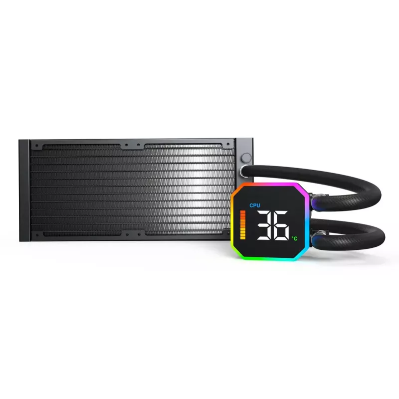 Montech HyperFlow Digital 240 procesorový All-in-One kvapalinový chladič 12 cm čierny 1 ks
