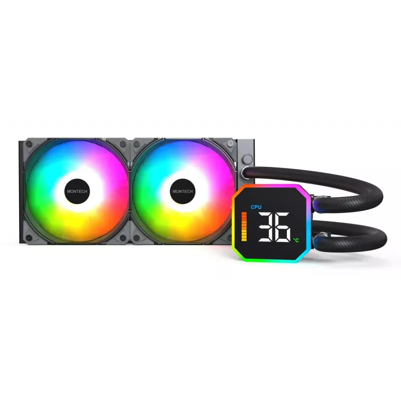 Montech HyperFlow Digital 240 procesorový All-in-One kvapalinový chladič 12 cm čierny 1 ks