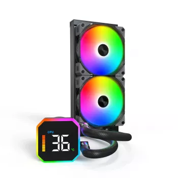 Montech HyperFlow Digital 240 procesorový All-in-One kvapalinový chladič 12 cm čierny 1 ks