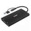 Lindy 43430 video kábel adaptér 0,11 m USB Type-C 2 x HDMI čierny