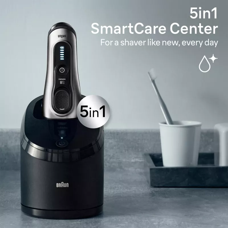 Elektrický holiaci strojček BRAUN Series 8 8567cc systém mokrý a suchý s čistiacou a nabíjacou stanicou