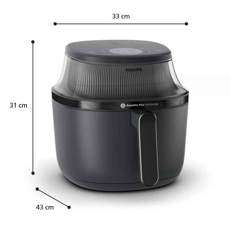 Teplovzdušná fritéza Philips 3000 Series NA330/00 — 6,2 l, 1700 W, dotykové LED, čierna
