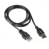 LANBERG kábel USB-A na USB-A 2.0, konektor samec na konektor samica, 1,8 m, čierny