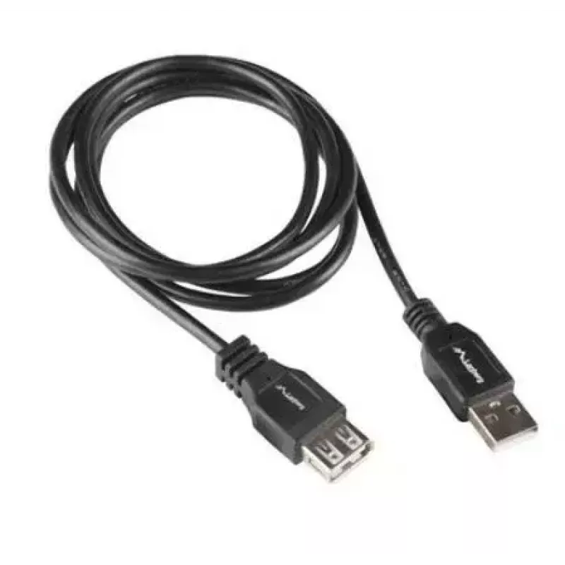 LANBERG kábel USB-A na USB-A 2.0, konektor samec na konektor samica, 1,8 m, čierny