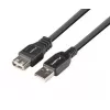 LANBERG kábel USB-A na USB-A 2.0, konektor samec na konektor samica, 1,8 m, čierny