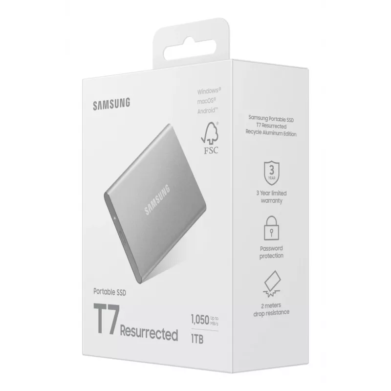 Samsung MU-PD1T0G/WW externý solid-state disk 1 TB USB Type-C 3.2 Gen 2 (3.1 Gen 2) strieborný