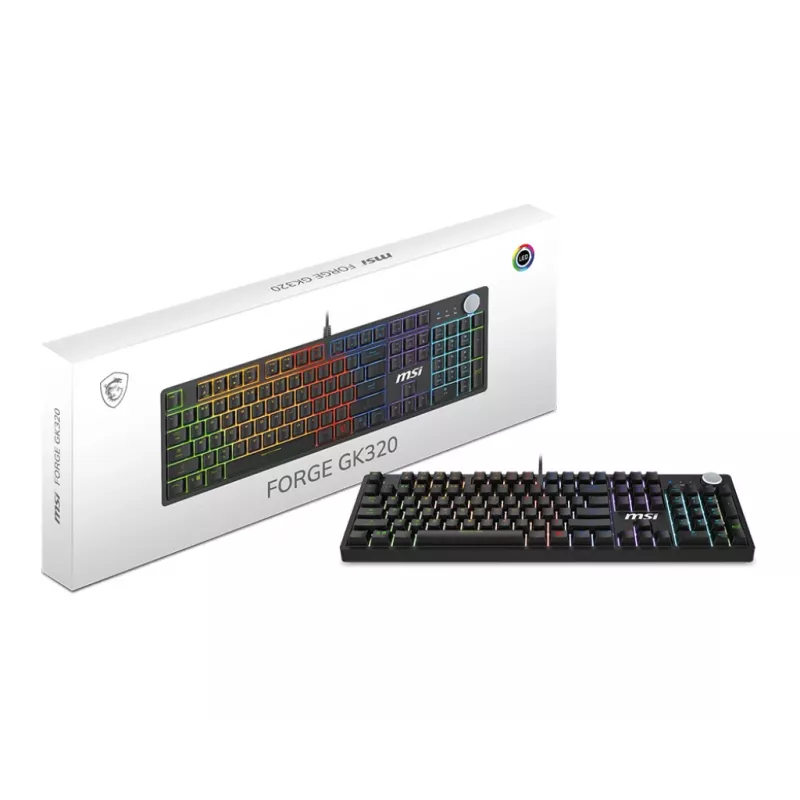 MSI FORGE GK320 RED klávesnica Gaming USB QWERTY US International čierna