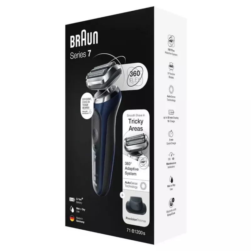 Braun Series 7 71-B1200s fóliový holiaci strojček zastrihávač modrý
