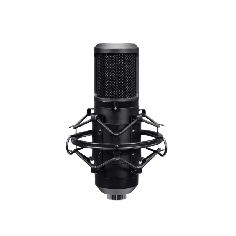 Podcastový mikrofón TRUST GXT 270 Emita II+ — kondenzátorový USB, káblový, kovové puzdro, čierny, 2,5 m kábel
