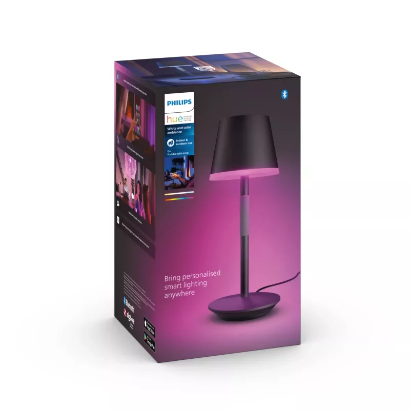 Inteligentná stolná lampa Philips Hue Go prenosná lampa Bluetooth Zigbee čierna