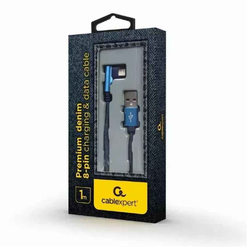USB 2.0 dátový kábel Gembird CC-USB2J-AMLML-1M-BL — USB A na Micro-USB B/Lightning, 1 m, modrý/čierny