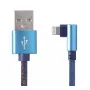 USB 2.0 dátový kábel Gembird CC-USB2J-AMLML-1M-BL — USB A na Micro-USB B/Lightning, 1 m, modrý/čierny