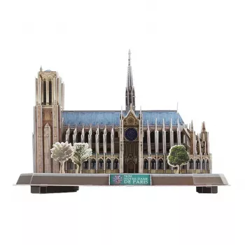 3D puzzle CubicFun Notre Dame (svetlo) — model DA-20509, ľahká osvetlená verzia