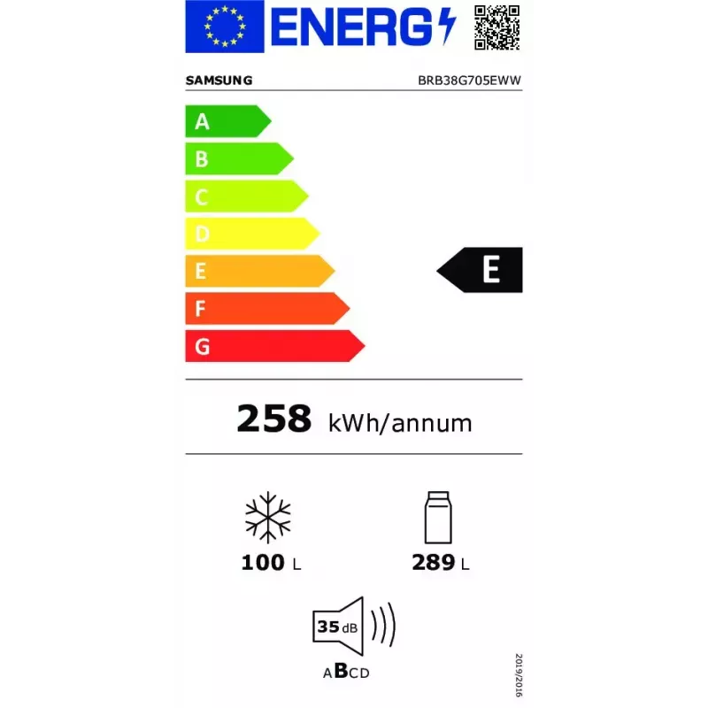 Vstavaná chladnička Samsung BRB38G705EWW 389 L