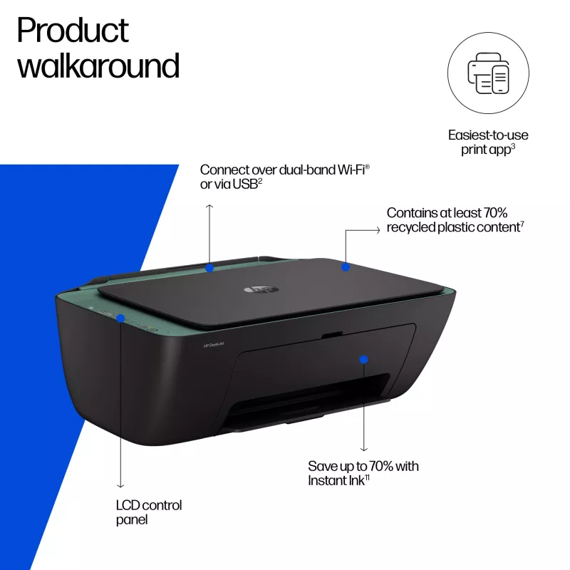 All-in-One atramentová tlačiareň HP DeskJet 2923 – farebná, Wi‑Fi, A4, 4800x1200 DPI