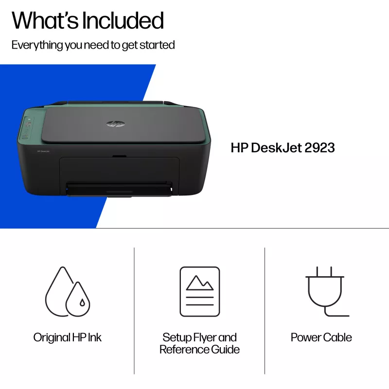 All-in-One atramentová tlačiareň HP DeskJet 2923 – farebná, Wi‑Fi, A4, 4800x1200 DPI