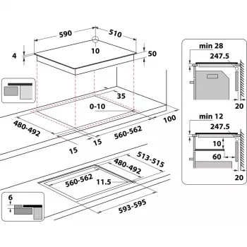 Whirlpool WLB6860NE/S strieborná vstavaná indukčná varná doska 4 zóny