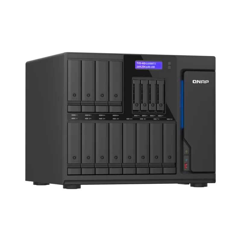 QNAP TVS-AIH1688ATX-U7-32G NAS/úložný server Tower 32 GB DDR5 0 TB QuTS hero Black