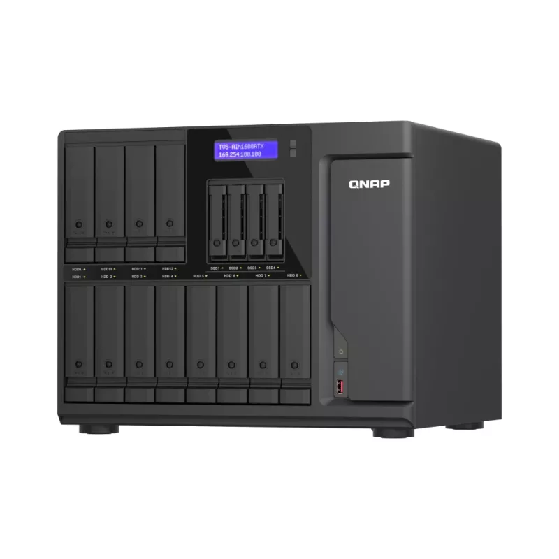 QNAP TVS-AIH1688ATX-U7-32G NAS/úložný server Tower 32 GB DDR5 0 TB QuTS hero Black