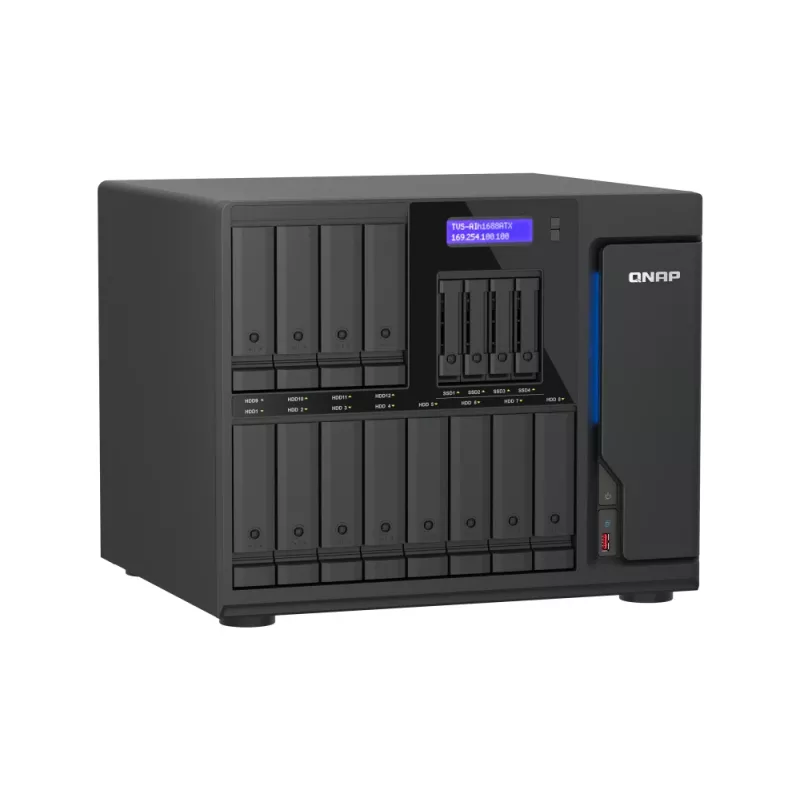 QNAP TVS-AIH1688ATX-U7-32G NAS/úložný server Tower 32 GB DDR5 0 TB QuTS hero Black