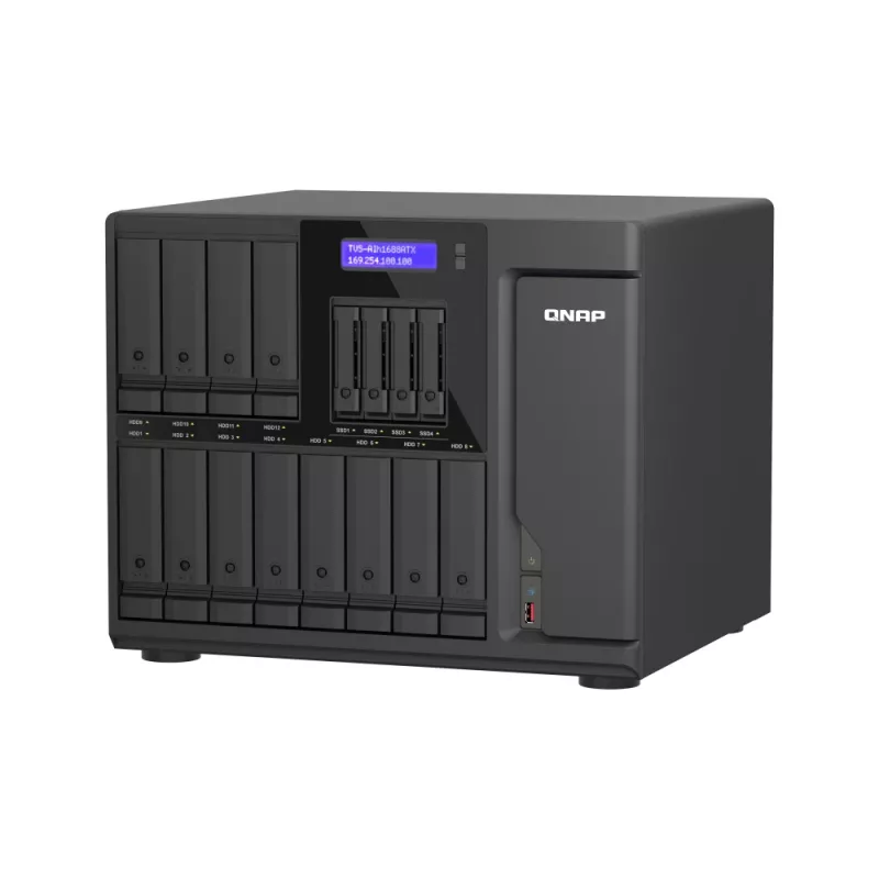 QNAP TVS-AIH1688ATX-U7-32G NAS/úložný server Tower 32 GB DDR5 0 TB QuTS hero Black