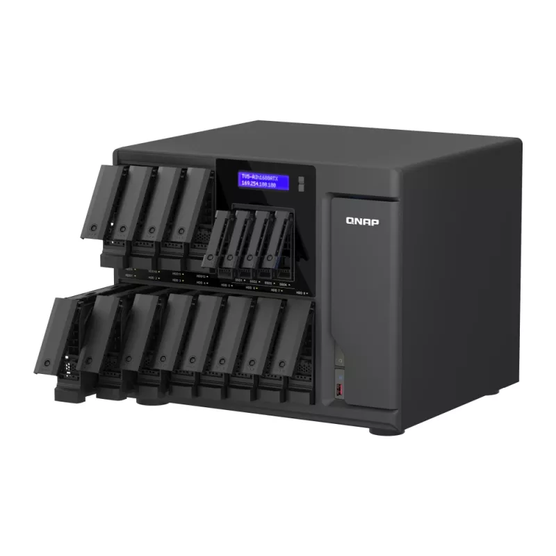 QNAP TVS-AIH1688ATX-U7-32G NAS/úložný server Tower 32 GB DDR5 0 TB QuTS hero Black