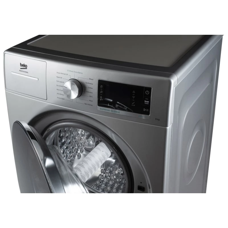 Práčka s predným plnením BEKO AWB 912S/PRO BP – 9 kg, 1200 ot/min, nerezová oceľ