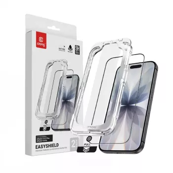Ochranná fólia na displej z tvrdeného skla Crong EasyShield 2-Pack pre iPhone 17 / 17 Pro / 16 Pro, aluminosilikát, lesklá