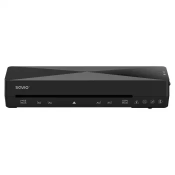 Laminovačka na studenú/teplú lamináciu SAVIO LR-01/B — max. šírka laminovania 230 mm, 320 mm/min, 300 W, čierna