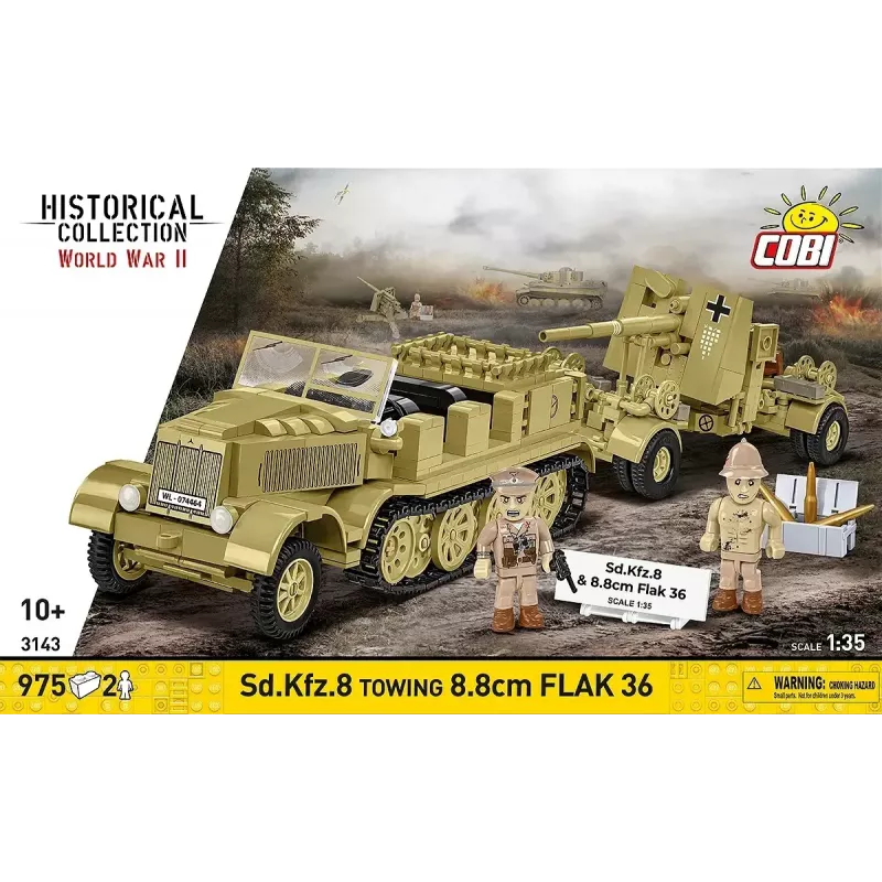 Cobi Blocks Sd.Kfz.8 s 8,8 cm Flak 36 stavebnica, 975 dielov