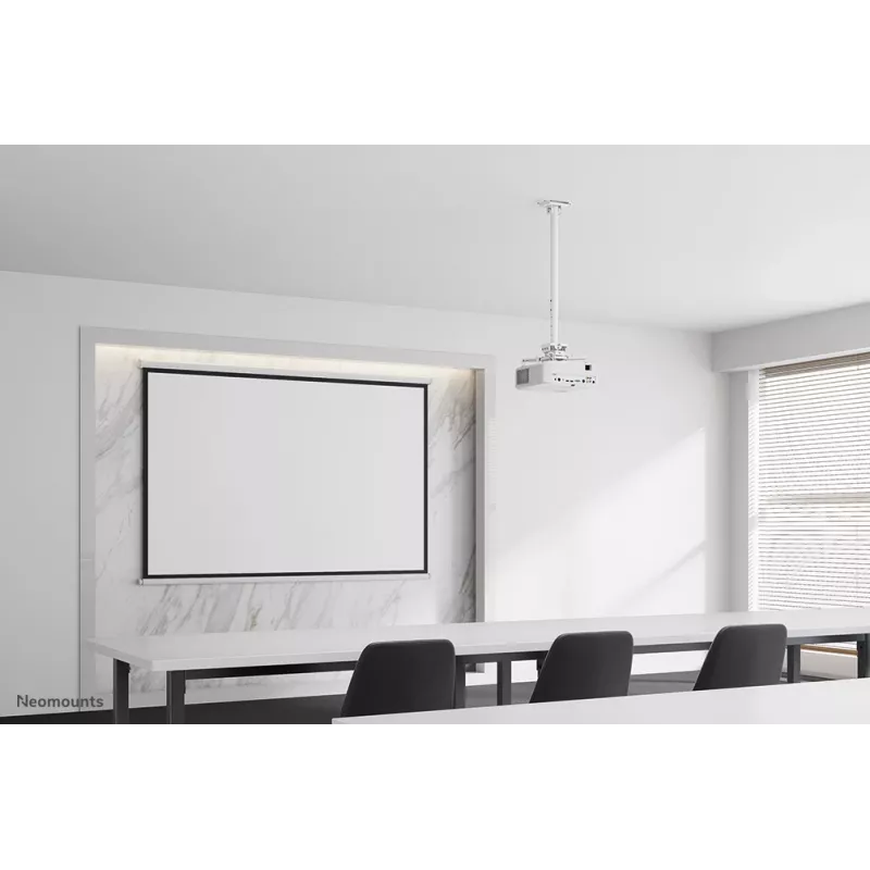 Neomounts CL25-550WH1 stropný držiak na projektor – H 74,5-114,5 cm – Easy-Install – plne pohyblivý