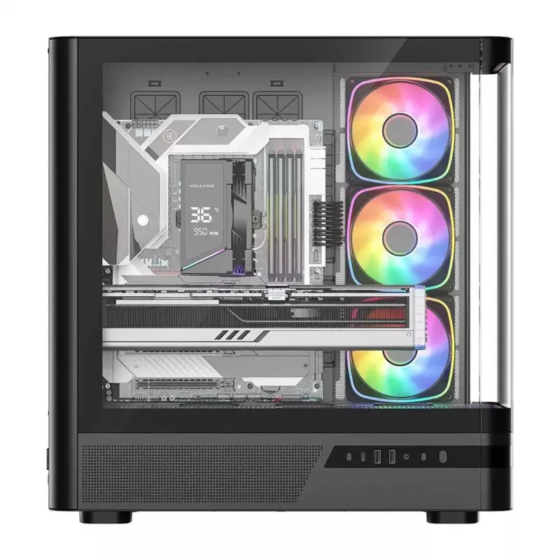 Počítačová skriňa MODECOM VOLCANO AQ200 ARGB MIDI čierna