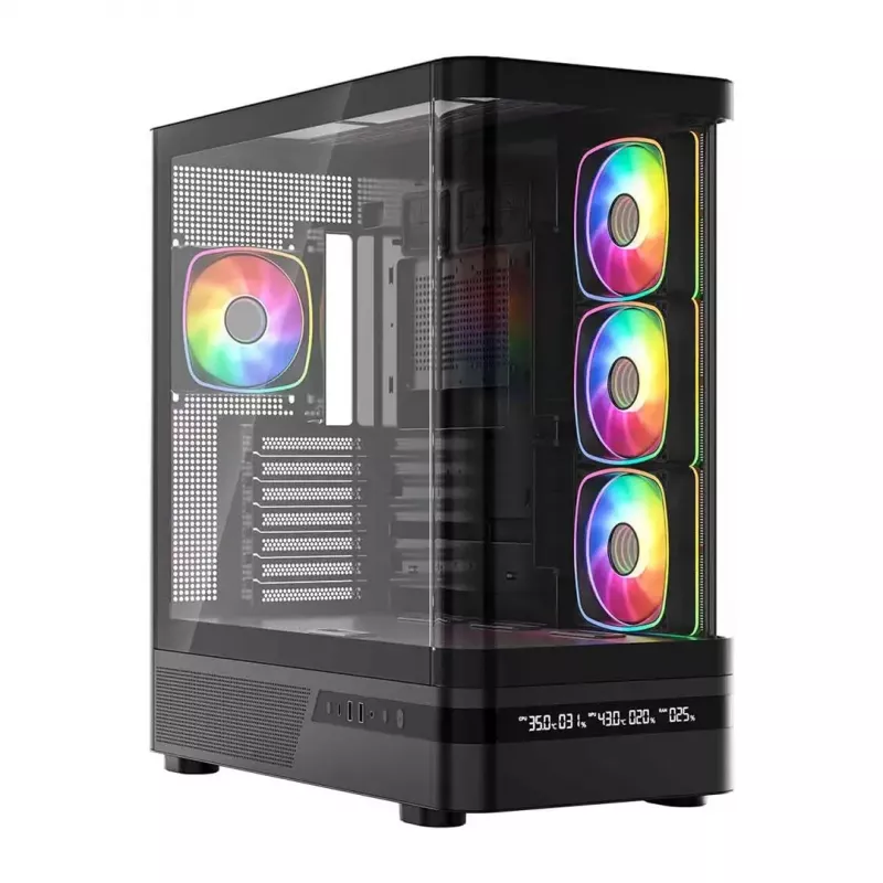 Počítačová skriňa MODECOM VOLCANO AQ200 ARGB MIDI čierna